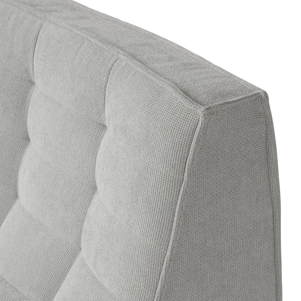 English Elm Caterpillar Classic Armless 2-Seater Floor Sofa - Cozy Waffle-Tufted Light Grey Loveseat For All Spaces B341P321113