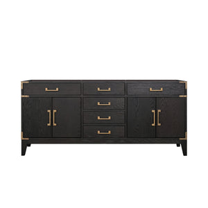 English Elm Black Oak Double Bath Vanity 72" W X 22" D – Elegant Design, Ample Storage, Fully Assembled Luxury B2731P260947