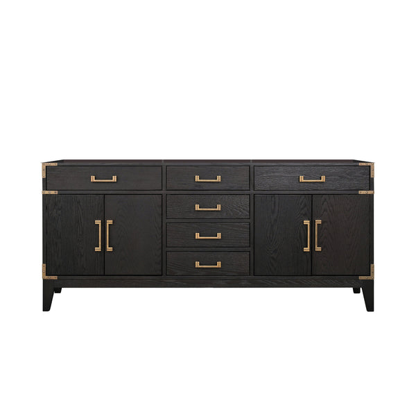 English Elm Black Oak Double Bath Vanity 72" W X 22" D – Elegant Design, Ample Storage, Fully Assembled Luxury B2731P260947