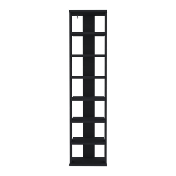 English Elm Shoe Organizer with 7 Shelves for Small Spaces — Durable Engineered Wood, Eco-Certified, Stylish Storage Black 52.76 L x 16.93 W x 3.15 H B097P369417