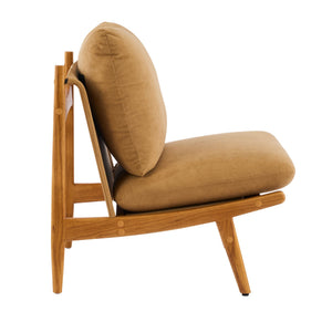 English Elm Vista Mid-century Accent Chairs Mocha Upholstered Natural Wood Frame Set of 2 N767P366304M
