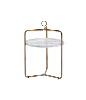 Steve Silver Miro Side Table [White/Gold] MR200EG