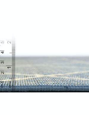 Unique Loom Outdoor Trellis Dalyan Machine Made Striped Rug Blue, Ivory 5' 4" x 6' 1"