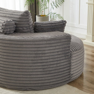 English Elm 55''l 55'l Corduroy Sleeper Chair Fully Assembled Cloud Cushion Lounge Seat for Bedroom W834P221035