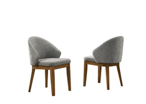 English Elm Andreo Oval Walnut Pedestal Dining Table Set Seats 8 with Gray Upholstered Chairs B2749S00360