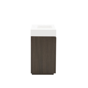 English Elm Galan Freestanding Bathroom Vanity Quartz Basin Fluted Wood Cabinet Modern Bath Oak,Smoke W1865S00219