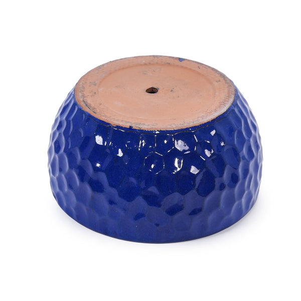 English Elm 3 Pieces Ceramic Planter Pot Set - Artisan Antique Blue Flowerpots For Indoor And Outdoor Spaces W3273P321523