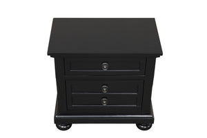 English Elm Meade Chic Nightstand with Felt-Lined Top Drawer, Full-Extension Storage, Durable Wood Veneer Finish Black 30 L x 32.8 W x 21.5 H B078P301542