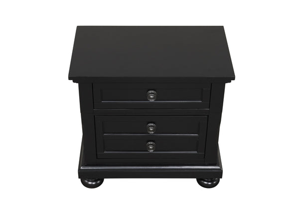 English Elm Meade Chic Nightstand with Felt-Lined Top Drawer, Full-Extension Storage, Durable Wood Veneer Finish Black 30 L x 32.8 W x 21.5 H B078P301542