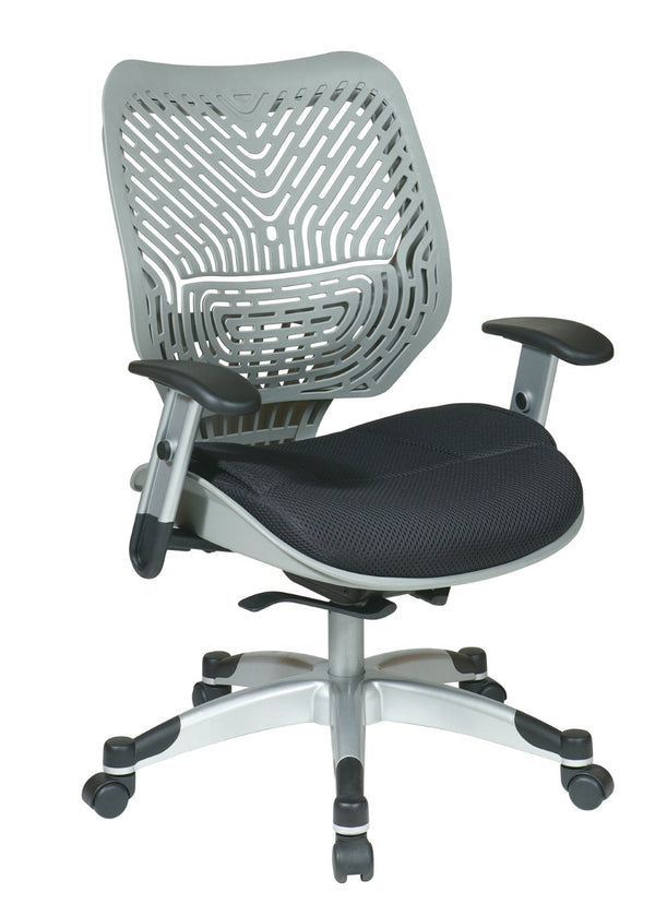 OSP Home Furnishings Unique Spaceflex Ergonomic Mesh Office Chair with Self Adjusting Lumbar and Padded Arms 86-M34C625R