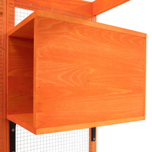 English Elm Wooden Pine Cat Enclosure with Six Platforms Two Condos Bridge and Scratching Post W2181P198547