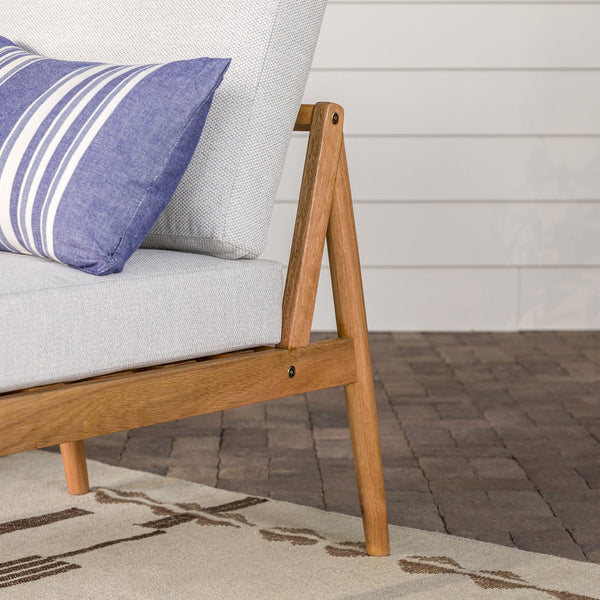 English Elm Walker Edison - Modern Outdoor Spindle Style Armless Sectional crafted from responsibly sourced eucalyptus with weather-resistant linen cushions and easy assembly instructions for durable, eco-friendly patio comfort Natural 37 L x 28 W x 14.5 H B185P326699