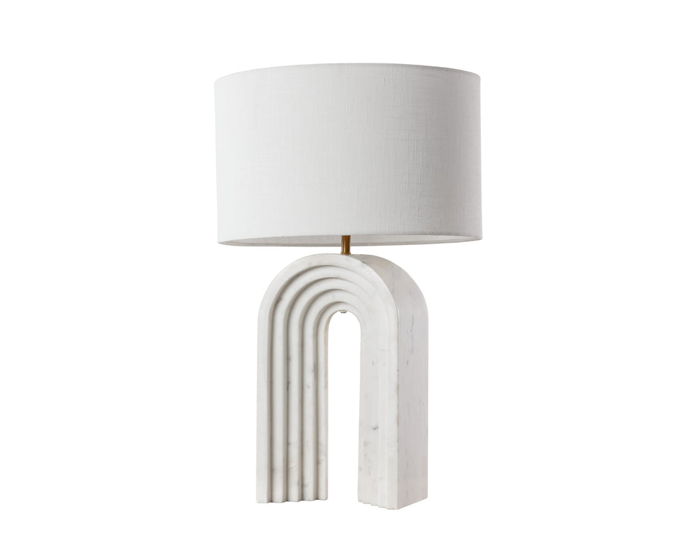 Sunpan Sensi Table Lamp – Elegant Marble Base, Modern Design, Perfect for Any Room, LED Compatible Lighting White