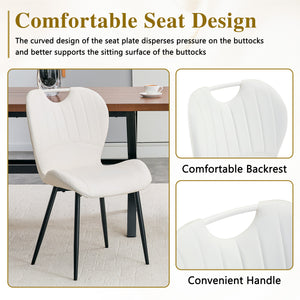 English Elm Set of 4 Olive Fabric Dining Chairs Ergonomic Cushion Black Steel Frame Modern White+Black W1151P454887
