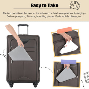English Elm Softside Expandable Spinner Luggage Set with Tsa Lock Duffel Polyester Travel Brown N732P201004E