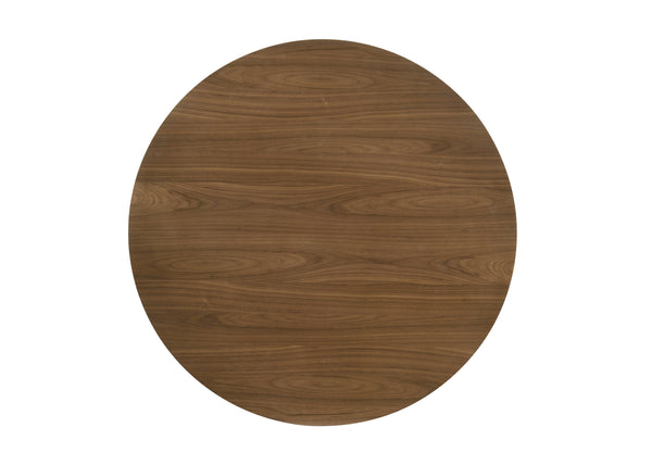 English Elm Delmon Walnut Veneer Round Dining Table Seats Four Mid-century Modern Wood Grain B2726S00580