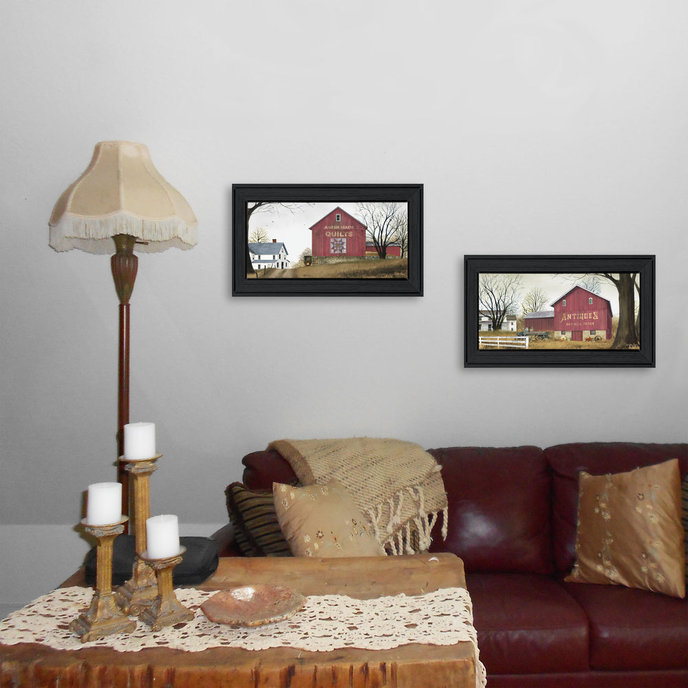 English Elm "antique Barn" Billy Jacobs 2-piece Framed Pastoral Wall Art for Farmhouse Decor B06787085