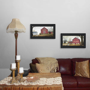 English Elm "antique Barn" Billy Jacobs 2-piece Framed Pastoral Wall Art for Farmhouse Decor B06787085