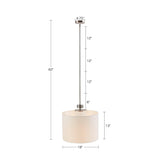 INK+IVY Pacific Modern/Contemporary Metal Pendant with Drum Shade II151-0105 Plated Nickel