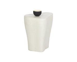 Sunpan Dali End Table - Elegant Grey Marble Finish with Unique Curvy Design for Stylish Indoor Spaces Small - 15.75W x 11.75D x 17.75H