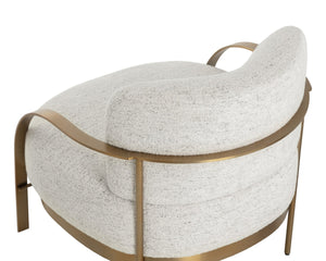 Sunpan DAPHNE Lounge Chair - Modern Curved Seat with Plush Cushions & Elegant Gold Stainless Steel Frame 112148