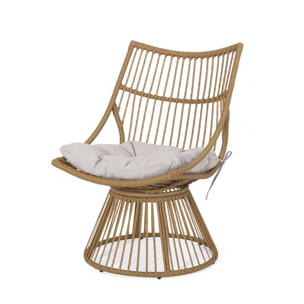 English Elm Elaine Outdoor Club Chair and Side Table Set Faux Rattan Woven Iron Patio Duo 71841.00