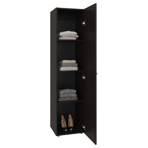 English Elm Home Freestanding Tall Storage Cabinet with Mirror Door and Four Interior Shelves Brown Oak B070P487571