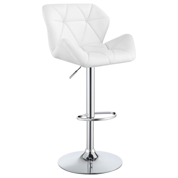 English Elm Kerwin Tufted White Upholstered Adjustable Bar Stool Set of 2 — Swivel, Chrome Pedestal, Height Lever B062P374131