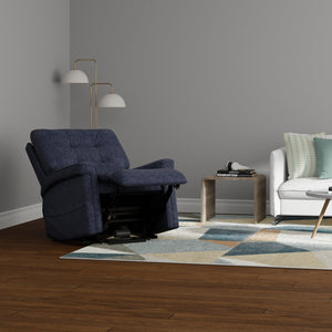 English Elm Velour Lugano Indigo Power Lift Chair with USB, Dual Pockets, Full Recline & Quiet Lift Mechanism B339P409525