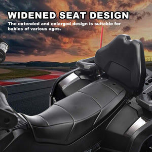 English Elm 24v Ride on Atv for Kids with Dual Motors Led Lights Bluetooth and Rugged Wide Wheelbase Black W3822P390477