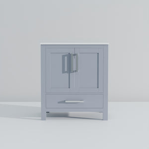 English Elm Dark Grey 30 in Bath Vanity with White Quartz Top, Solid Wood Frame, Soft-Close Drawers, Storage Durable Finish B2731P258785