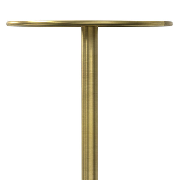 English Elm Melene Grey & Gold Side Table with Marble Base — Handcrafted Iron Accent End Table, 16x16x12 B136P203475