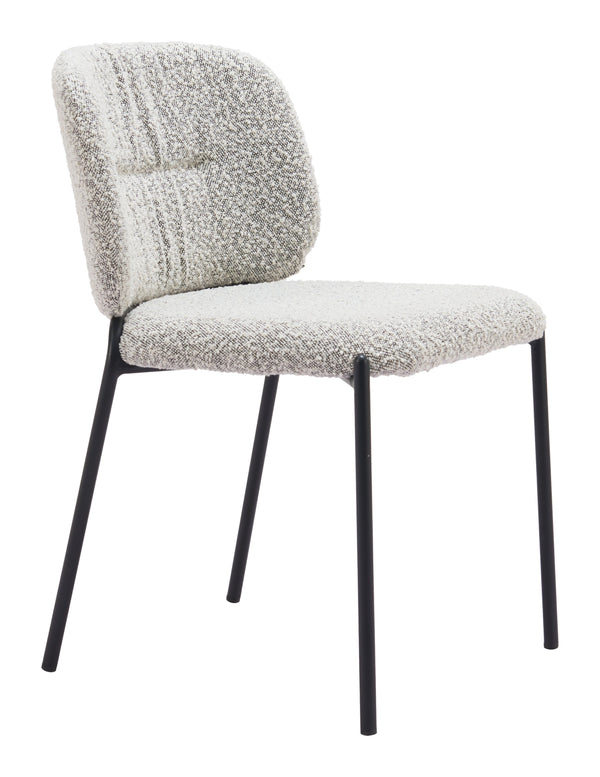 Zuo Modern Plat Dining Chair Set Of 2 – Luxurious Gray Shearling Comfort For Modern Dining Spaces Gray 100% Polyester,Plywood,Steel 110348-zuo-modern