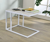 OSP Home Furnishings Norwich C-Table White / White Mosaic