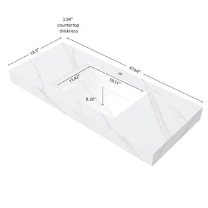 English Elm 48" Muri Spa Inspired Bathroom Vanity Cabinet Plywood Double Door Soft Close Storage W2615P406383
