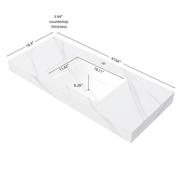 English Elm 48" Muri Spa Inspired Bathroom Vanity Cabinet Plywood Double Door Soft Close Storage W2615P406383