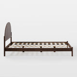 Solid Wood Queen Bed with Arched Headboard Brown ELIB5CBR Walker Edison