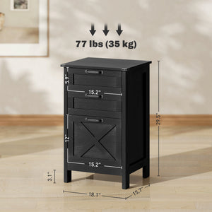 English Elm Office File Cabinet with 3 Drawers Barn Door Wood Grain Rustic Farmhouse Storage T3971P411914