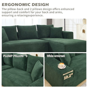 English Elm Modular Cloud Sectional with Oversized Chaise Memory Foam Fill for Living Rooms W3224S00005