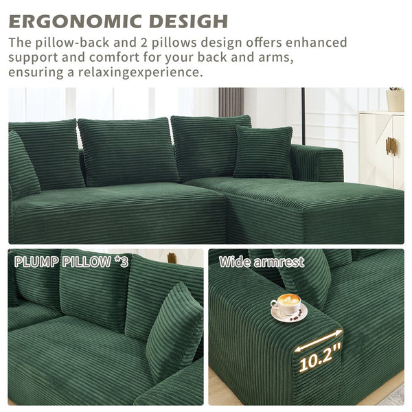 English Elm Modular Cloud Sectional with Oversized Chaise Memory Foam Fill for Living Rooms W3224S00005