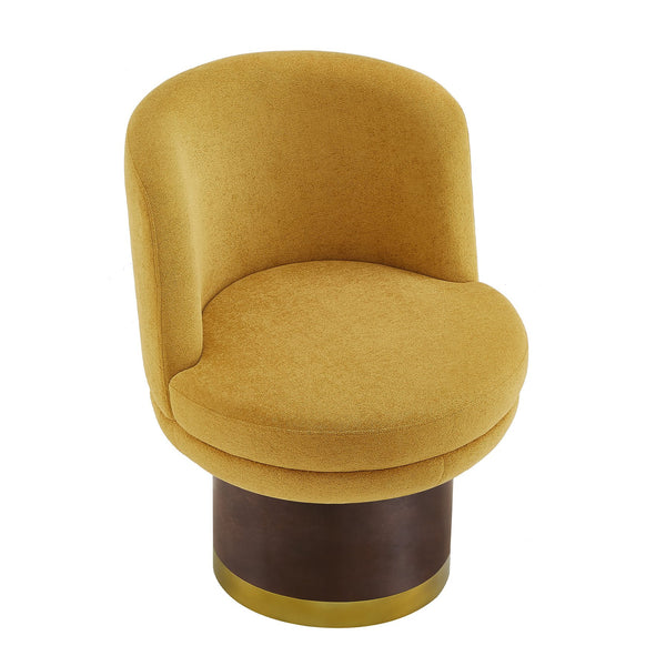 English Elm 360°swivel Chenille Barrel Chair Mid-century Round Seat for Living Room or Bedroom N763P331762L