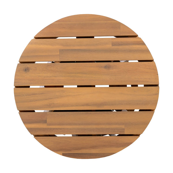 English Elm Christopher Knight Home® - Outdoor Acacia Wood Round Side Table - Elegant Light Teak Coffee Table For Patios, Balconies & More N770P313252L
