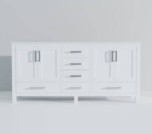 English Elm White Double Bath Vanity With Cultured Marble Top - Elegant 72" Storage Solution For Timeless Style B2731P259098-GIGA