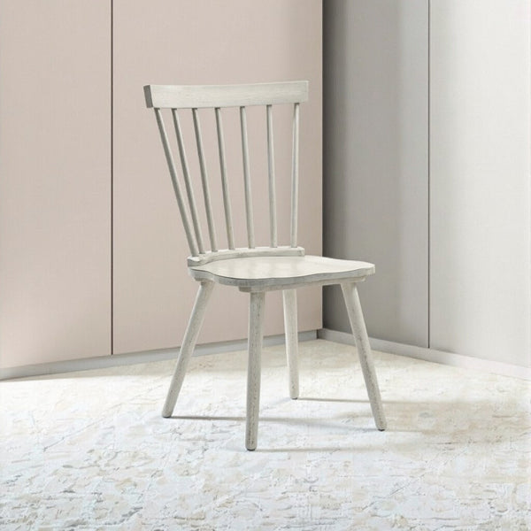 English Elm 2-Piece Rustic Dining Side Chair Set – Solid Wood, Weathered Finish, Easy Assembly, Farmhouse Charm W2537P214544