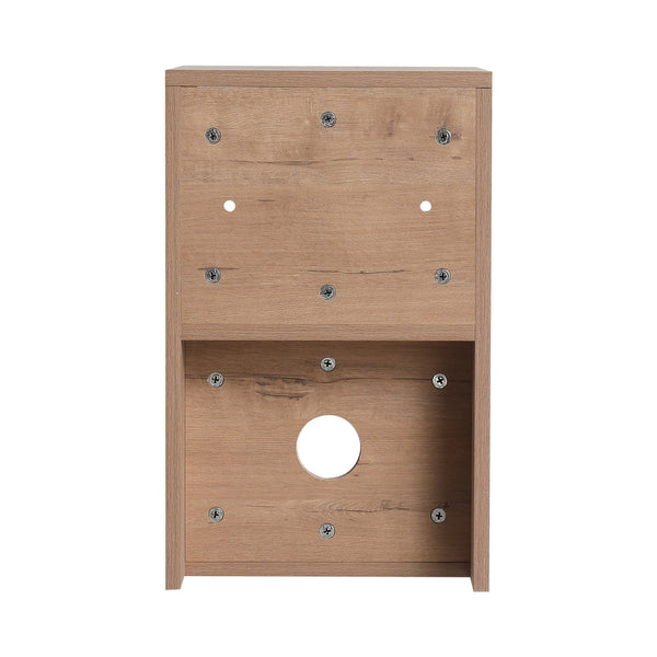 English Elm 12 Rustic Plywood Wall Shelf with Two Open Compartments, Water-Resistant Melamine, Easy Clean Design Imitative Oak W999P317927