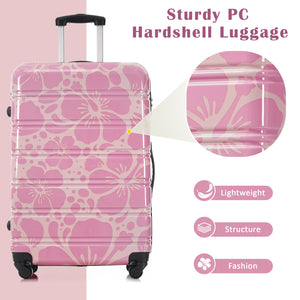 English Elm Hardshell Polycarbonate Luggage Set Three Piece Tsa Lock Spinner Travel Suitcases Pink N732P306618U