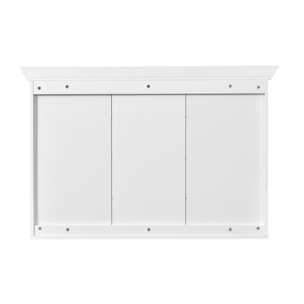 English Elm 47" Wall Mounted Bathroom Cabinet with Mirror — Space-Saving 3 Adjustable Shelves, Pine Accents, Water-Resistant Finish N710P264268K