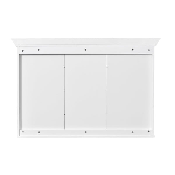 English Elm 47" Wall Mounted Bathroom Cabinet with Mirror — Space-Saving 3 Adjustable Shelves, Pine Accents, Water-Resistant Finish N710P264268K