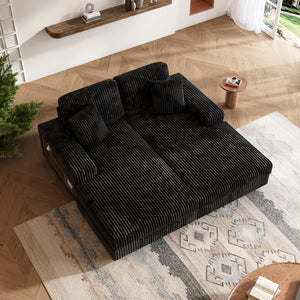 English Elm Convertible Corduroy Sleeper Sofa Chair - Oversized Modern Lounge, Plush Comfort For Guests & Home W1793S00034