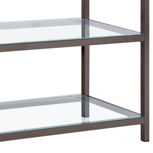 English Elm Weston Black Nickel 2-Shelf Glass Top Console Table - Elegant Entryway Storage, Sleek Metal & Glass Design B062P328648